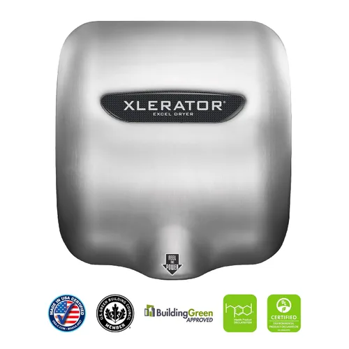 Miniatura 5 de XLERATOR XL-SB 1.1N Secador de manos comercial de alta velocidad, cubierta de acero inoxidable cepillado, secadora Excel, sensor automático, montaje