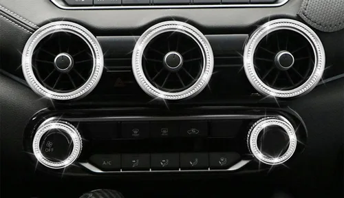 Miniatura 5 de CONGCONG para Nissan Sentra Bling Botón de Control de Clima AC Cristal Accesorio Tapa de Perilla Interior Compatible para Nissan Sentra 2020-2022