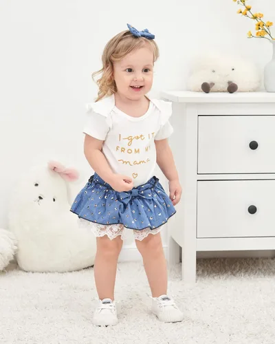 Miniatura 55 de Mioglrie Conjunto de ropa para bebé recién nacida, conjunto de pantalones cortos, conjunto floral de verano, ropa de bebé linda para niña