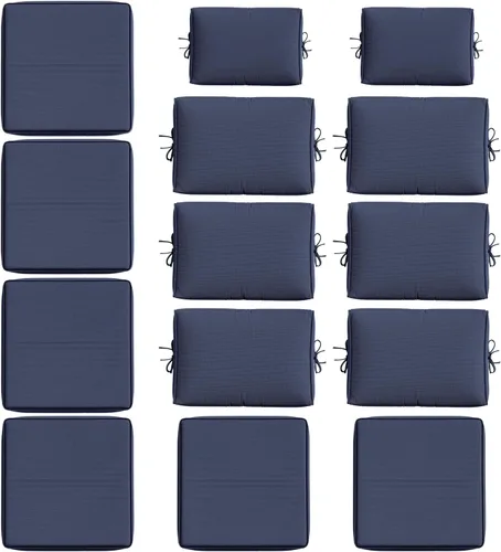 Miniatura 26 de 14 Piezas Fundas de Cojines para Exteriores Resistentes a Todo Clima Fundas de Cojines para Patio, Reemplazo Impermeable con Cremallera para Muebles