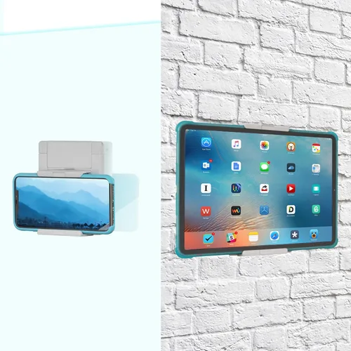 Miniatura 5 de Soporte de pared para teléfonos, soporte de pared para teléfonos y tabletas, se adapta a superficies lisas y rugosas (blanco)