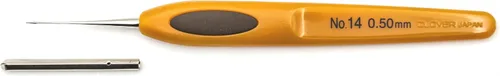 Miniatura 2 de Clover - Agujas de crochet de acero con tacto suave, No. 14/0.50mm (1027)