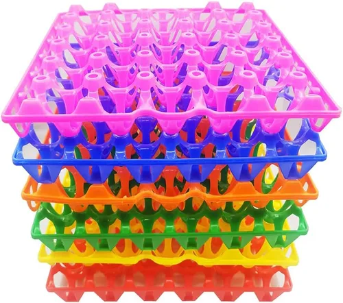 Miniatura 8 de Paquete de 6 bandejas de plástico para huevos de pollo para productos agrícolas, estantes para huevos, pato, 30 bandejas para poner huevos