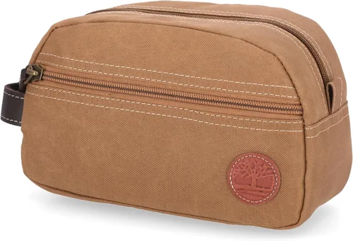 Timberland Men's Toiletry Bag Canvas Travel Kit Organizer Caqui