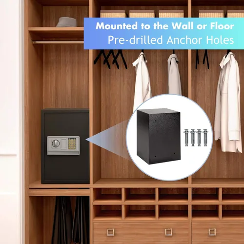 Miniatura 6 de Caja de seguridad grande, de cierre y abertura con teclado electrónico digital, ideal para guardar joyas, arma o dinero, de Safstar