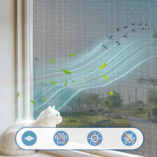 Miniatura 3 de MAGZO - Reemplazo de pantalla de ventana, 36" de ancho x 90" de largo, pantalla resistente para ventanas y puerta ajustable, pantalla enrollable