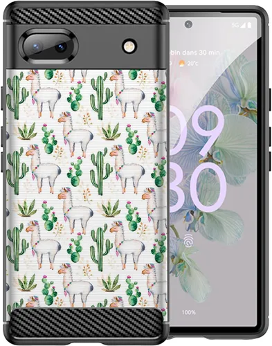 Miniatura 28 de CasesOnDeck Black TPU Case Compatible with Google Pixel 6A (2022) / Pixel 6A Case Slim Minimalistic Flexible Textured Cover -Bass Fishing