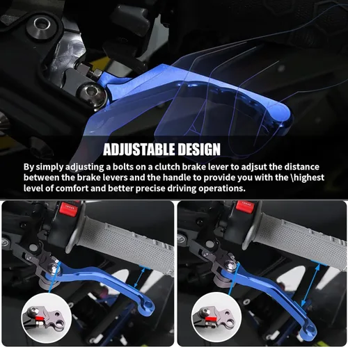 Miniatura 5 de 2 palancas de embrague azul, para moto de cross eléctrica de aluminio izquierda y derecha, ajustable, plegable, freno de mano, repuesto para Sur Ron