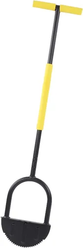 Cortadora de césped manual de media luna con plataforma de pie ancho, acero al carbono de alta dureza para paisajismo, entradas de vehículos, camas