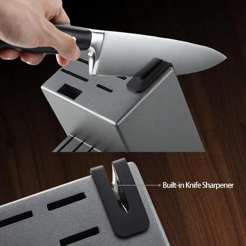 Miniatura 4 de Marco Almond - Juego de cuchillos de cocina con bloque KYA31, juego de 14 piezas de cuchillos de acero inoxidable japonés para cocina con afilador