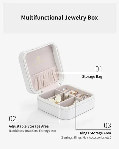 Miniatura 8 de Caja de joyas portátil, pequeña, para viaje, de Vlando