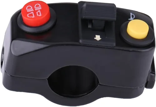 Miniatura 4 de Keenso Interruptor de control del manillar de la motocicleta de 7/8", 3 en 1 de la bocina de giro alto y bajo, negro