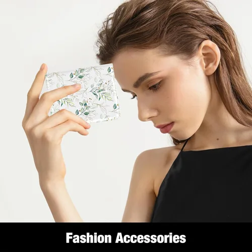 Miniatura 7 de Rouidr Billetera para mujer, cartera pequeña y delgada con RFID para mujer, bonito bolsillo de cuero plegable para tarjetas de crédito, mini Hoja