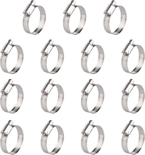 Miniatura 11 de Winlong Abrazaderas de manguera de acero inoxidable de 1/2 pulgadas, 24 unidades de abrazaderas de manguera de transmisión de engranajes