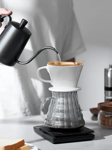 Miniatura 2 de DOWAN Cafetera de Vertido, Goteo de Café de Vertido No Eléctrico, Cafetera Manual, Porcelana para Tazas Individuales, Accesorios de Preparación