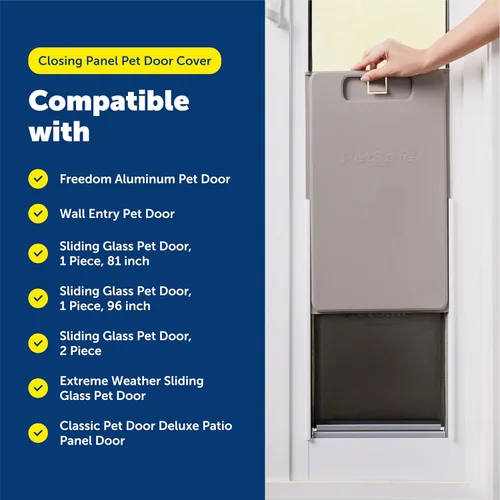 Miniatura 5 de Cubierta de Puerta para Mascotas PetSafe con Panel de Cierre - Restringe el Acceso de las Mascotas - Cubierta de Plástico Duradera - Resistente al