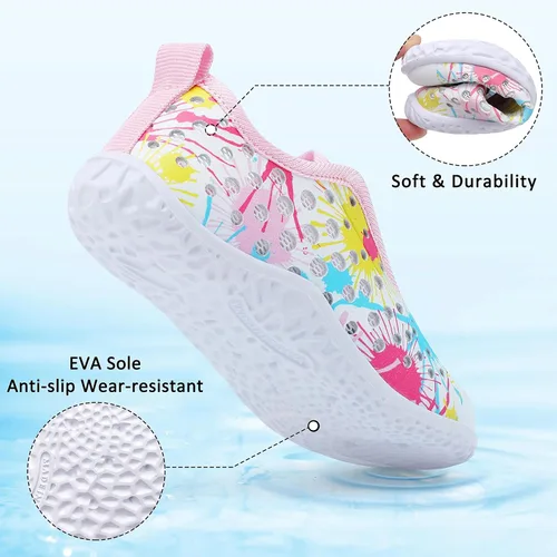Miniatura 4 de Fires Zapatos de agua para niños y niñas, de secado rápido, transpirables, calcetines de agua descalzos para playa, natación, zapatos deportivos
