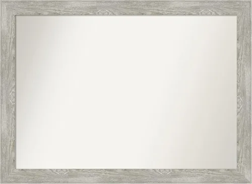 Miniatura 388 de Amanti Art Espejo de baño gris para sobre el fregadero, 31 x 48 pulgadas, espejo de tocador rectangular estrecho de color gris, marco de madera