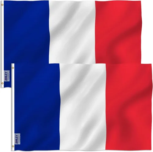 Miniatura 9 de Anley EverStrong Series - Bandera de Francia de 3 x 5 pies resistente, rayas bordadas y cosidas, 4 filas de costuras de cerradura, banderas