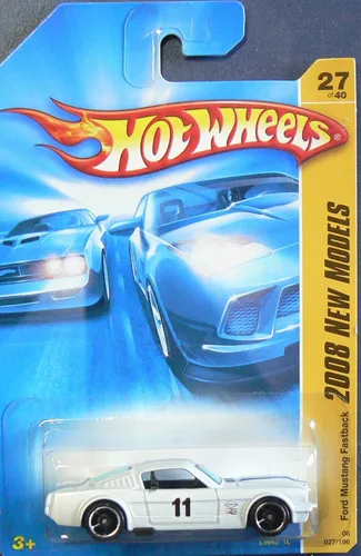 Miniatura 2 de Hot Wheels 2008 027 Nuevos Modelos # 27 Ford Mustang Fastback Blanco Escala 1:64