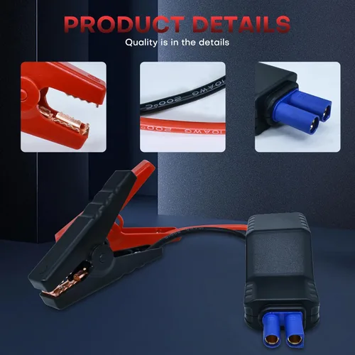 Miniatura 2 de Abrazaderas de arranque inteligentes, cables de arranque de alta resistencia EC5, abrazaderas de cocodrilo de repuesto con pinzas inteligentes