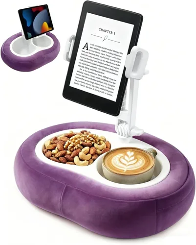 Miniatura 10 de Miledi Soporte de almohada para tableta, compatible con Kindle de 5 a 12.9 pulgadas, iPad, teléfono/tableta, soporte giratorio de 360° para cama