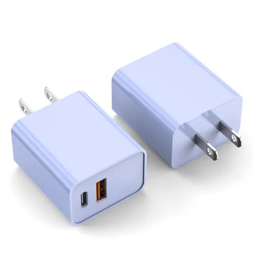 Miniatura 10 de Bloque de carga para iPhone 16/15, bloque de carga USB C [paquete de 2] 20 W de doble puerto PD rápido USB C adaptador de cargador de pared USB A