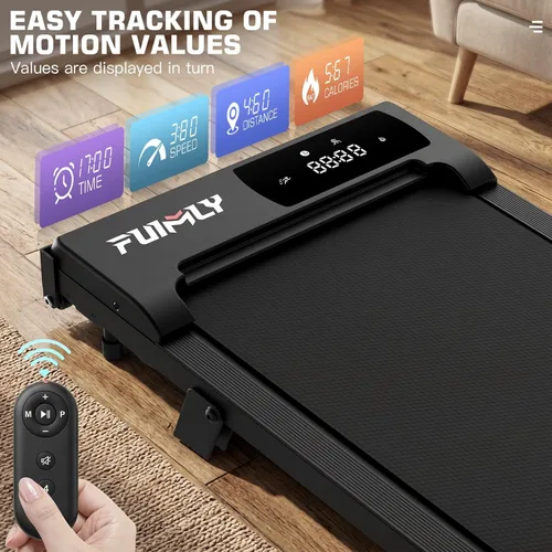 Miniatura 4 de Almohadilla para caminar debajo del escritorio para oficina en casa, cinta de correr portátil de 2.5 HP con capacidad de 300 libras, máquina Negro