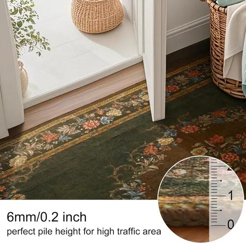 Miniatura 5 de RYB HOME Alfombra lavable para sala de estar, alfombra grande de 8 x 10 pies que no se desprende para dormitorio, alfombra de lana sintética ultra