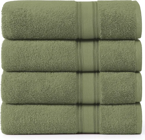 Miniatura 22 de Lane Linen Juego de 4 toallas de baño de 100 % algodón (35 x 66 pulgadas), juego de toallas de baño extragrandes de algodón sin torsión, secado Gris