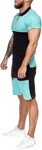 Miniatura 3 de MARLLCO Men 2 Piece Short Sets Outfits Summer Shirt and Shorts Fit Sport Shorts Set Muscle T-Shirt Beach Shorts Tracksuit