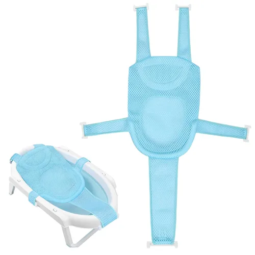 Miniatura 14 de Colorlife Asiento de Baño para Bebé con Malla de Apoyo, Asiento de Baño para Bebé, Ajustable, Cómodo, Antideslizante, Malla de Ducha de Cinco Puntos