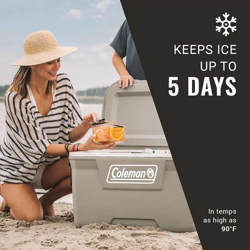Miniatura 3 de Coleman Classic Series - Hielera portátil con aislamiento, resistente a fugas, hielera dura para exteriores, mantiene el hielo hasta 5 días, Gris