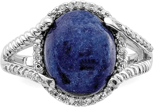 Miniatura 5 de 925 Sterling Silver Lapis Diamond Band Ring Gemstone Fine Jewelry For Women Gifts For Her
