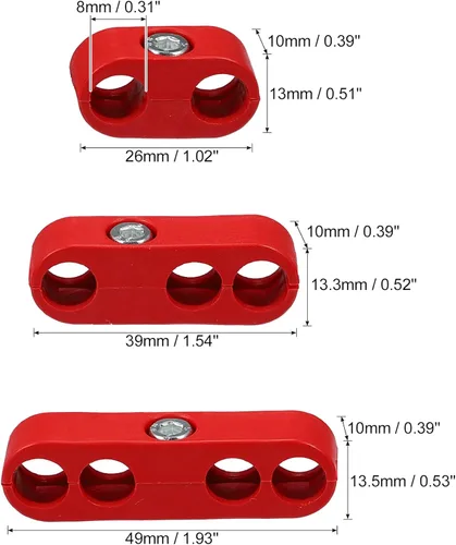 Miniatura 4 de X AUTOHAUX 2 Unidades 0.276 in-0.315 in Motor de coche Bujía Separador de Alambre Telares Divisor Organizador Abrazadera Plástico Rojo