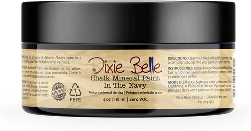 Miniatura 139 de Dixie Belle Paint Company - Pintura con acabado de tiza para muebles, color negro (Caviar), 1 galón, 128 fl oz, pintura mineral color rosa intenso