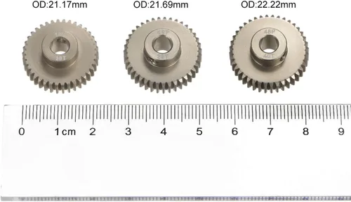 Miniatura 5 de HARFINGTON 48P 7075 Aluminio Piñón Motor Gear Set 3pcs 38T 39T 40T Fit 0.197 in RC Motor Eje 48 engranajes de paso para coche RC, con llave hexagonal