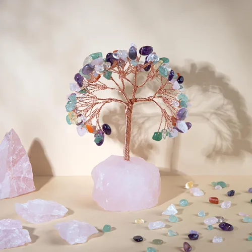 Miniatura 7 de ZenBless Árbol de la Vida de Piedras de Cristales Curativos de 7 Chakras, Árbol de Dinero Feng Shui, Pequeño Bonsái Falso Zen Espiritual