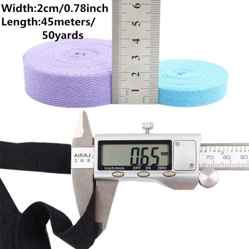 Miniatura 2 de Cinta de algodón de 50 yardas de ancho de 3/4 pulgadas de ancho, cinta de sarga de tela de espiga para encuadernación al sesgo, envoltura