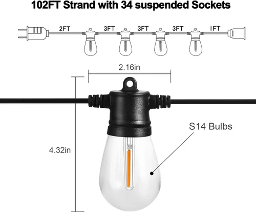 Miniatura 2 de Banord - Cadena de luces LED para exteriores Blanco Warm