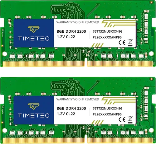 Miniatura 3 de Timetec 16GB Kit (2x8GB) DDR4 3200MHz (o 2933MHz o 2666MHz) PC4-25600 No ECC Sin búfer 1.2V CL22 1Rx8 Rango único 260 pines SODIMM Módulo de memoria