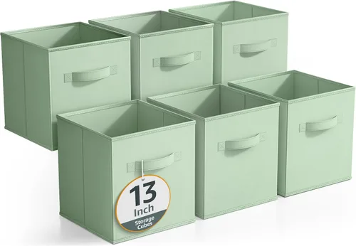 Miniatura 45 de Sorbus - Contenedores de almacenamiento de 11 pulgadas, cestas plegables de tela para organizar despensa, armario, estante, caja de juguetes, cubo