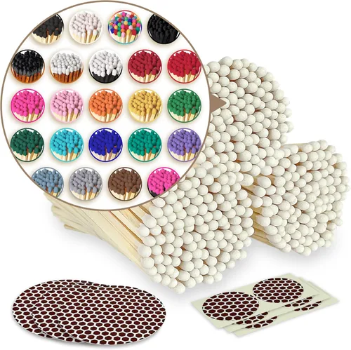 Miniatura 19 de 4" Fósforos Todos Negros en un Frasco + Adhesivos de Mechero Incluidos 100 Fósforos Negros con Punta Negra Decorativos y Seguros con Soporte