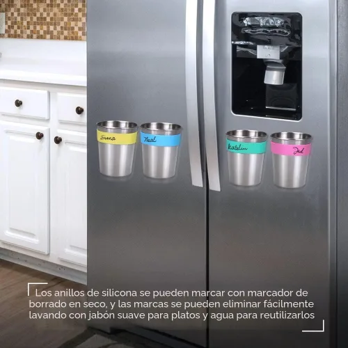 Miniatura 5 de SOPHICO Vasos colgantes magnéticos para niños pequeños y adultos, taza colgante en el refrigerador o enfriadores de agua, para bebedores