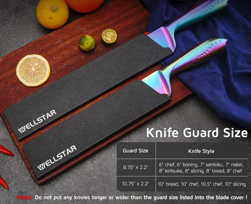 Miniatura 9 de WELLSTAR Juego de protectores de bordes de cuchillo, 2 fundas universales de cuchilla, fundas protectoras de ABS sin BPA, forro de fieltro