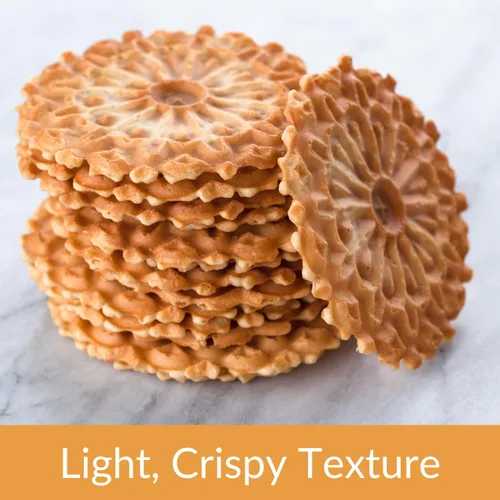 Miniatura 6 de DeLallo Galletas de anís Pizzelle (paquete de 2) galletas de anís con textura ligera de gofre, sabor dulce de regaliz, auténticas galletas horneadas