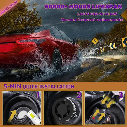 Miniatura 5 de Compatible con DODGE RAM 1500 2500 3500 2003 2004 2005 Bombilla de luz 9007/hb5 haz alto Luz baja, Paquete de 4
