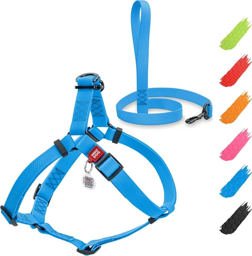 Miniatura 18 de WAUDOG Arnés ajustable impermeable para perro, resistente con cierre de metal duradero y placa de identificación QR, para niño y niña
