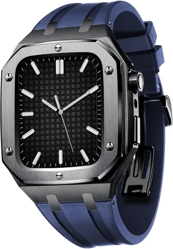 Accesorios para Apple Watch Band de 44/1.772 in, correa de silicona de repuesto compatible con IWatch Series 8, SE, 4, 5, 6, 7 (color negro, azul,