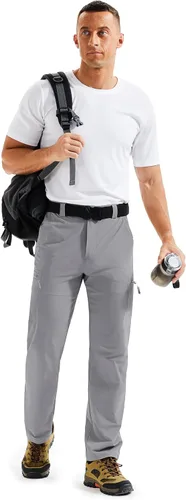 Miniatura 6 de TACVASEN Pantalones cargo de senderismo para hombre con 6 bolsillos, ligeros, resistentes al agua, de secado rápido, pantalones de viaje